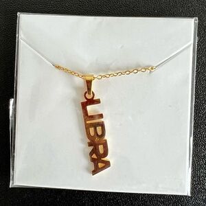 Gold Personality Zodiac vertical Necklaces, Horoscope pendants Star sign